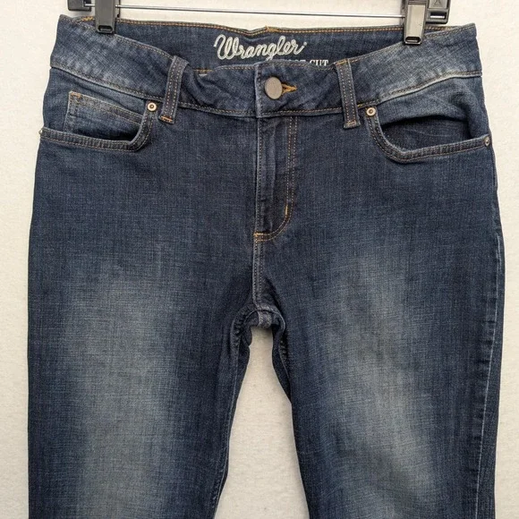 Wrangler Bootcut Jeans Womens 9x34 Dark Wash Stretch Denim 1009MWZAH - Picture 2 of 12